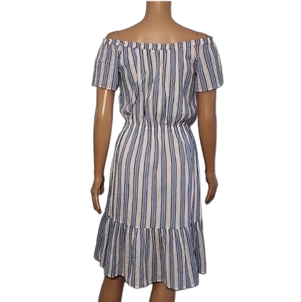 J. Crew Mercantile Off TheShoulder Striped Peasant Dress Size XS NWT - Picture 12 of 16